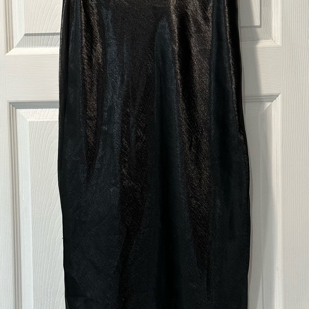 A New Day Black Shine Midi Skirt